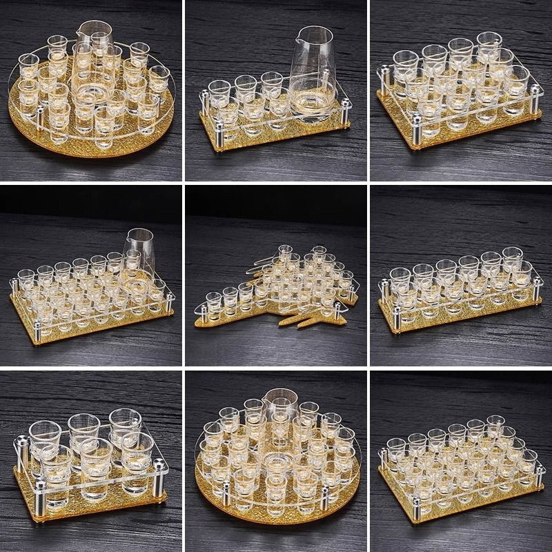 酒吧ktv亚克力子弹杯架白酒杯分酒器玻璃洋酒杯子一口杯家用套装