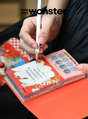 「两脚怪|Bulingling theatre喝水便签本」可撕刮刮设计 原创插画