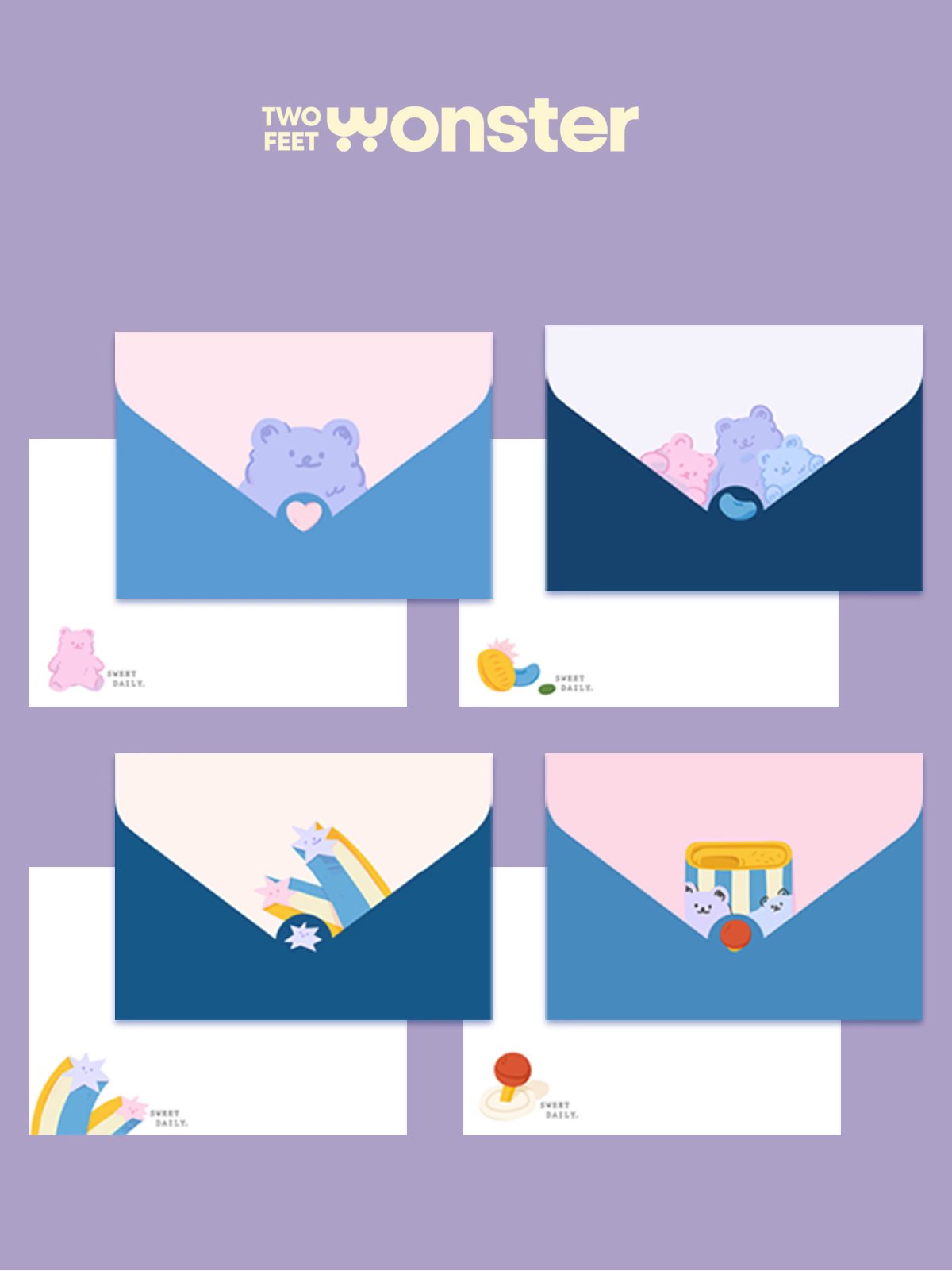 两脚原创小熊好看可爱卡通信封