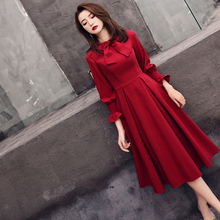 敬酒服新娘2020新款衣服酒红色平时可穿结婚礼服女回门连衣裙秋冬