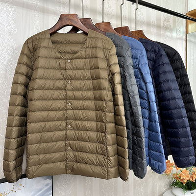内胆两穿薄款轻便羽绒服圆领