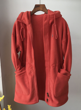 超厚暖堪比羽绒服！大颗粒摇粒绒抽绳收腰中长款抓绒衣冲锋衣内胆