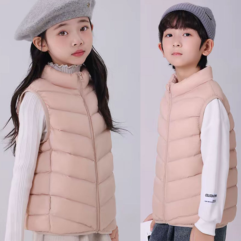 2025新秋冬百搭轻薄儿童羽绒马甲保暖时尚糖果色马夹立领坎肩外套,童装/婴儿装/亲子装,羽绒马甲,淘宝优惠券,粉丝福利购,淘宝优惠卷