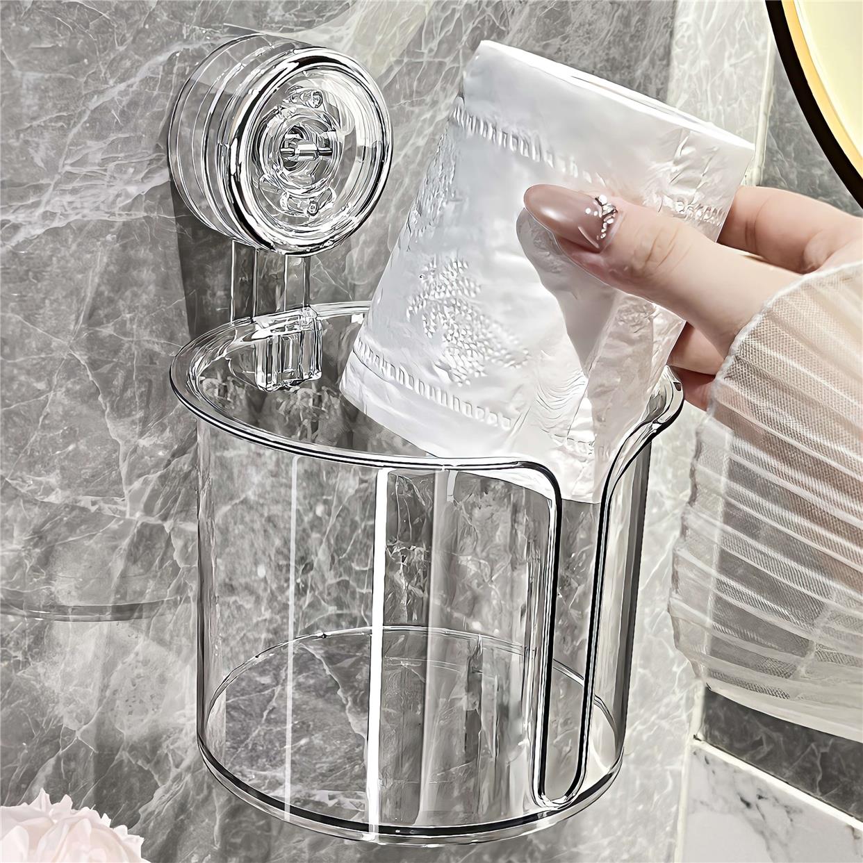 吸盘纸巾盒卫生间壁挂式洗脸巾收纳盒浴室卷纸架厕所免打孔抽纸盒