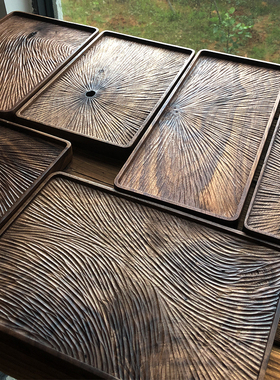 不凡木逸手作木器中式长方形茶盘复古风干泡台实木托盘家用木盘子