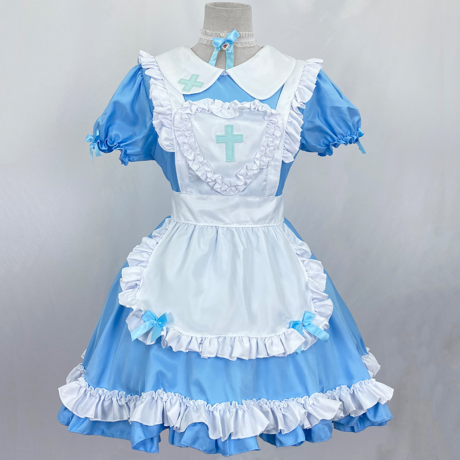 日系女仆装cos服可爱女佣女装大佬lolita连衣裙洛丽塔深蓝连衣裙