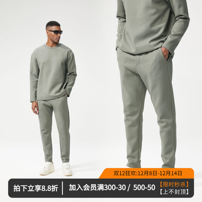 维特客针织加绒小脚卫裤男