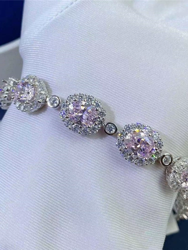 Платиновый браслет, платина 950 пробы, инкрустировано бриллиантами, 2 карат, легкий роскошный стиль