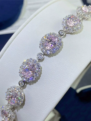 Платиновый браслет, платина 950 пробы, инкрустировано бриллиантами, 2 карат, легкий роскошный стиль