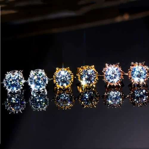 Платиновые золотые серьги, платина 950 пробы, со снежинками, 18 карат, розовое золото