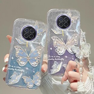 oppoACE2手机壳透明双面全包磁吸玻璃防摔翻盖式保护套钢化膜新款闪粉蝴蝶oppo ACE2