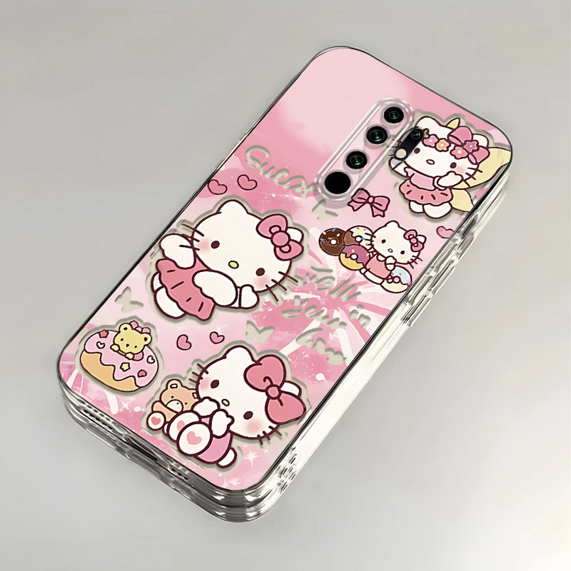 卡通kt猫红米9壳透明M2004J19C全包防摔软高级男女可爱套外壳