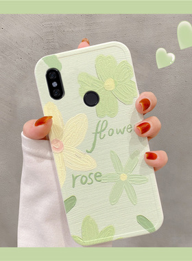 红米Note6手机壳6pro闺蜜小花油画可爱创意全包潮牌仙女清新redmi