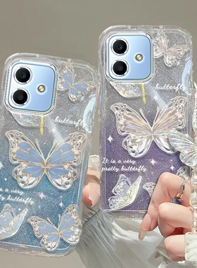 荣耀play6c手机壳荣耀play 3透明蝴蝶4套5全包pro防摔T潮note10奢华9高档C手链30闪粉100款40新50软80女honor