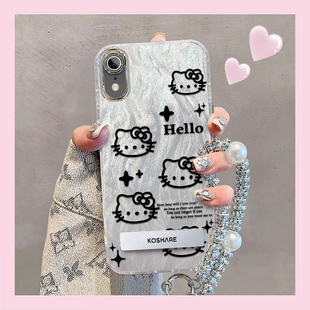 精孔kt猫苹果XR手机壳iPhoneXR情侣全包防摔软高级男女可爱套外壳