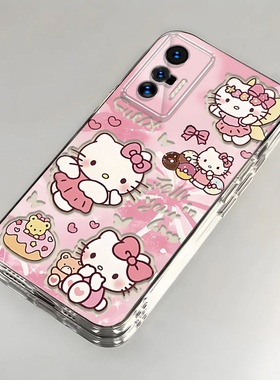 卡通kt猫vivoX70壳透明v2133a全包防摔软高级男女可爱套外壳