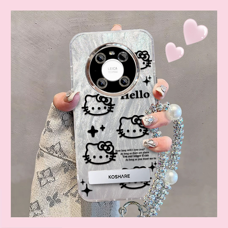 精孔kt猫华为Mate40E手机壳情侣全包防摔硅胶高级男女可爱套外壳