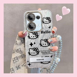 精孔kt猫OPPOReno8Pro手机壳PGAM10情侣全包防摔软男女可爱套外壳