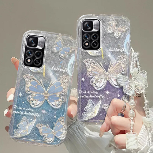 红米note11PRO手机壳红米note 13透明12蝴蝶套全包+防摔T潮4奢华14高档10手链8闪粉9男女10a潮7薄5款6新redmi