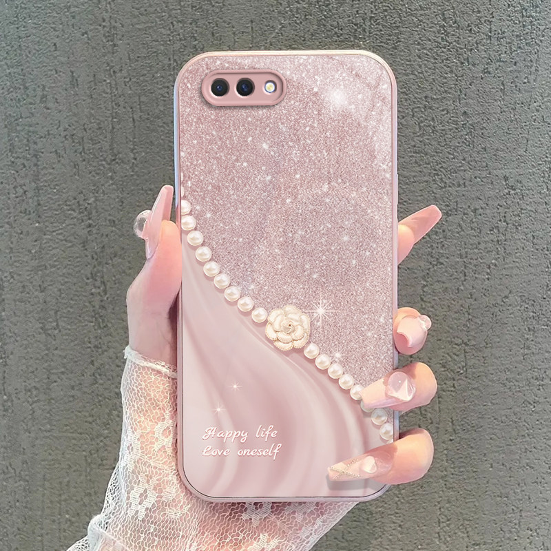 OPPO A5/A9/A9X手机壳新款玻璃/A11/11S/11X/A32/A36保护套卡通可爱全包珍珠花朵