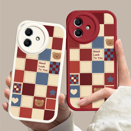 荣耀Play6C / 荣耀Play6T / 荣耀Play6TPro 手机壳硅胶新款高档卡通可爱全包套保护套软格子熊
