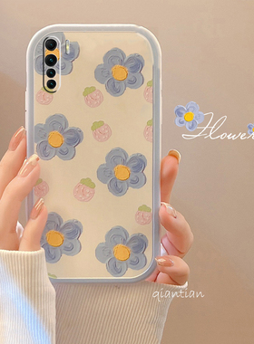 OPPO A91手机壳女创意可爱a91全包闺蜜防摔蓝花OPPOA91仙女PCPM00