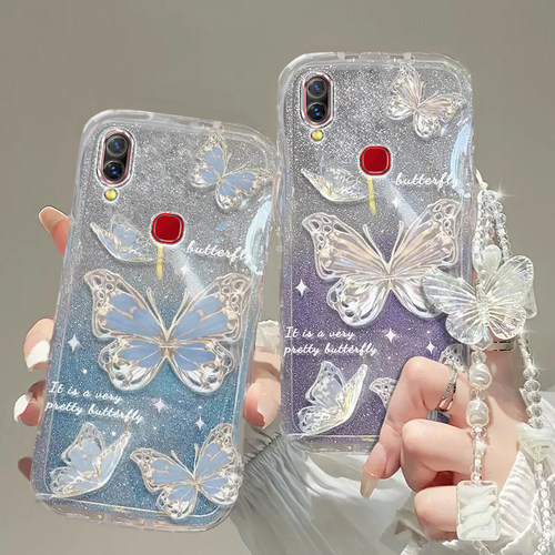 vivo NEX手机壳vivo NEX3屏幕透明vivo S1软s5套s6全包s7防摔pro潮奢华高档蝴蝶vivoNEX手链闪粉男女vivoNEX3