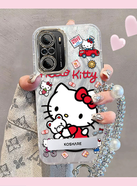 羽纱kt猫红米K40Pro手机壳M2012K11C情侣全包防摔男女可爱套外壳