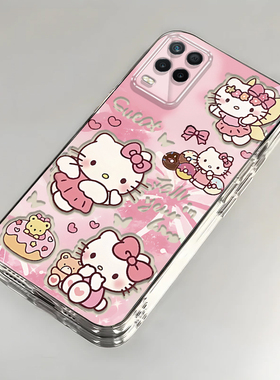 卡通kt猫realme真我V13壳透明RMX3041全包防摔男女可爱套外壳