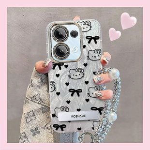 精孔kt猫OPPOReno8Pro手机壳PGAM10情侣全包防摔软男女可爱套外壳
