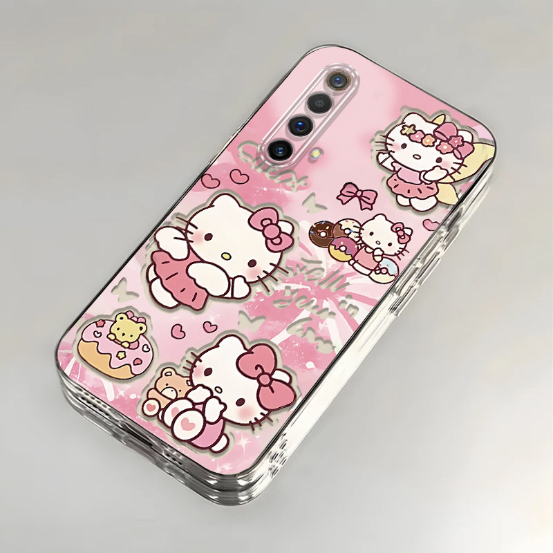 卡通kt猫realme真我X50壳透明RMX2142全包防摔男女可爱套外壳