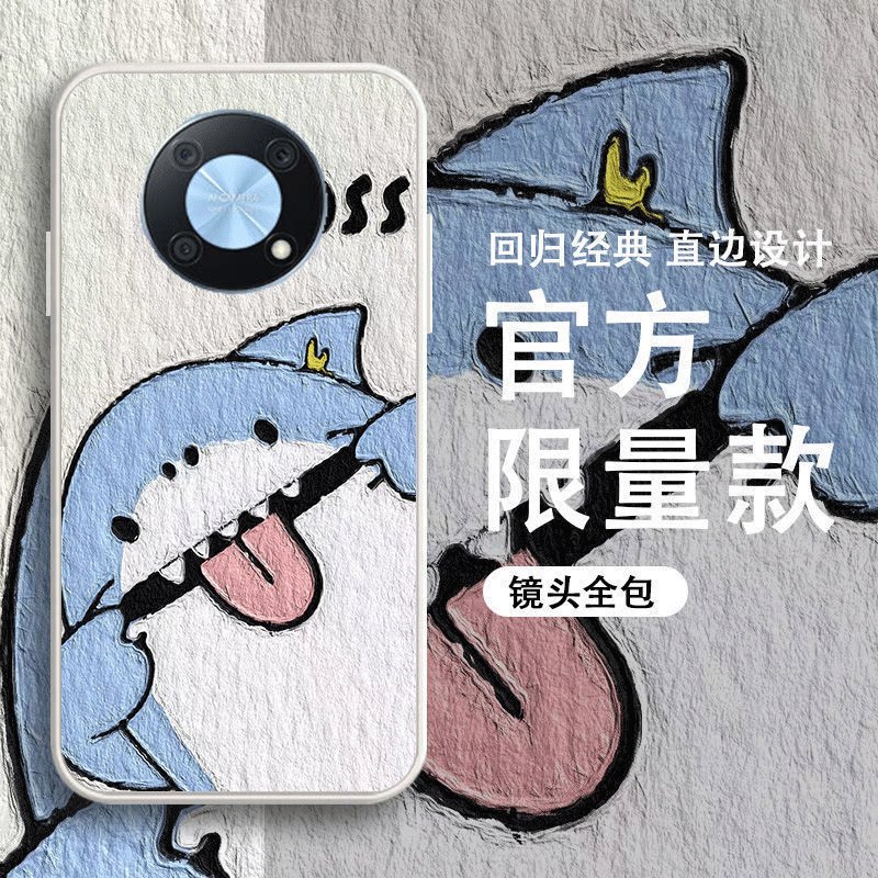 油画淘气鲨鱼柴犬熊猫手机壳