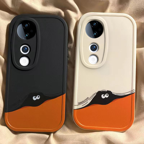 vivo S19手机壳硅胶新款高档卡通S19Pro可爱全包套保护套软躲猫猫煤球