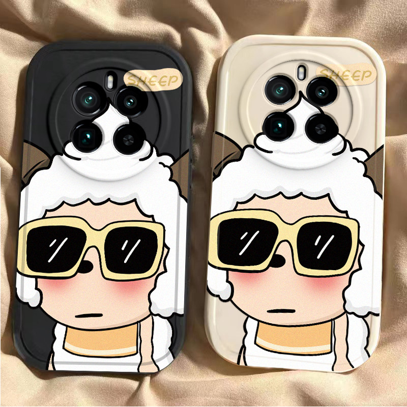 realme gt5/5pro手机壳高档气囊男女款卡通真我gt5/5pro全包防摔硅胶软壳套墨镜懒洋洋