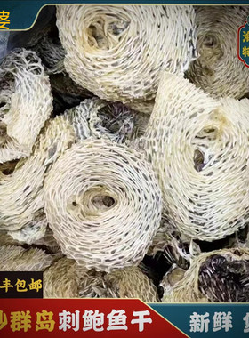 海南南海西沙群岛刺鲍鱼皮冰鲜去刺龟鱼皮自晒干刺豚鱼皮海鲜干货
