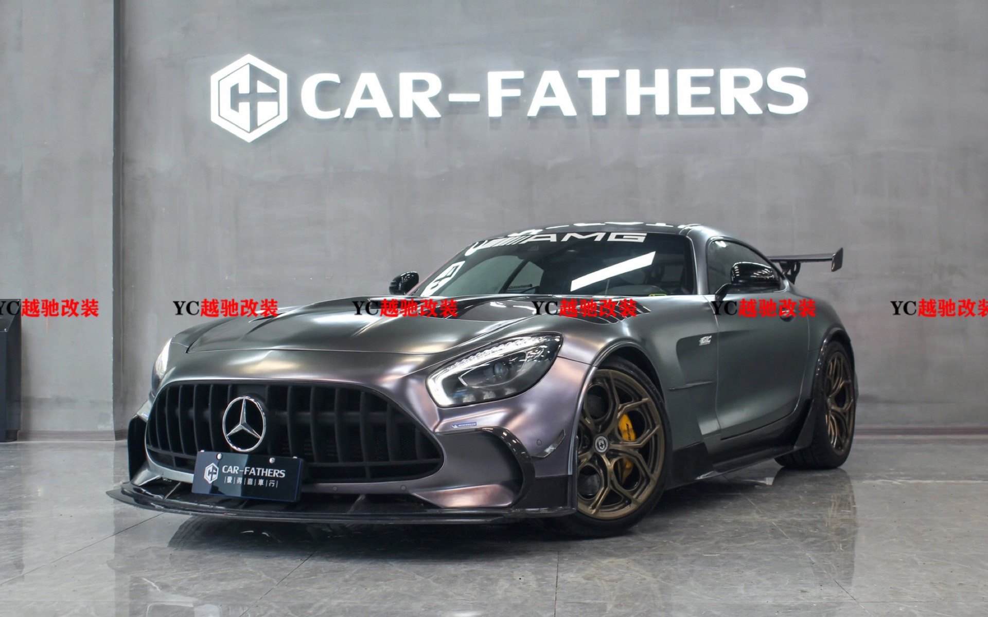 奔驰AMG GT GTC GTS改装Black Series/BS包围套件 碳纤维支架尾翼