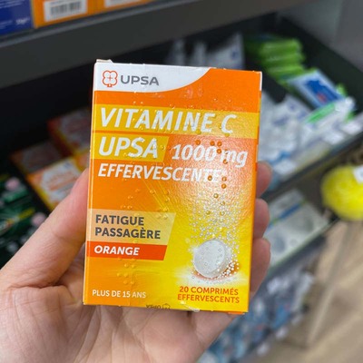 法国upsa橘味vc泡腾片浓缩1000mg