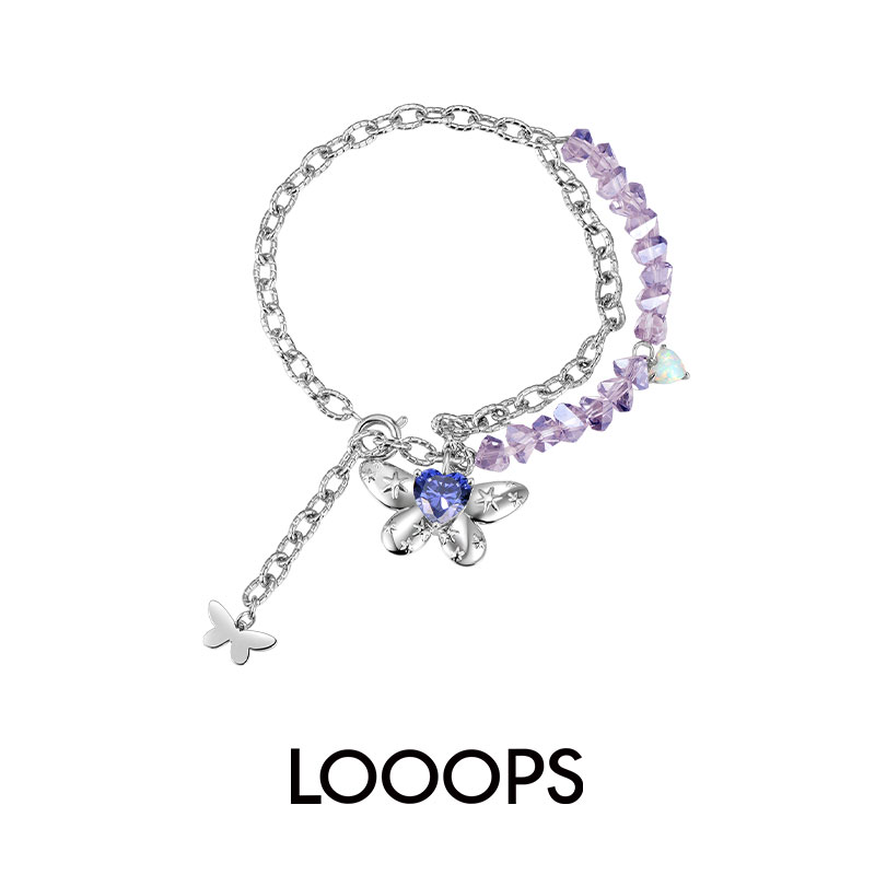 心钻蝴蝶水晶串珠手链