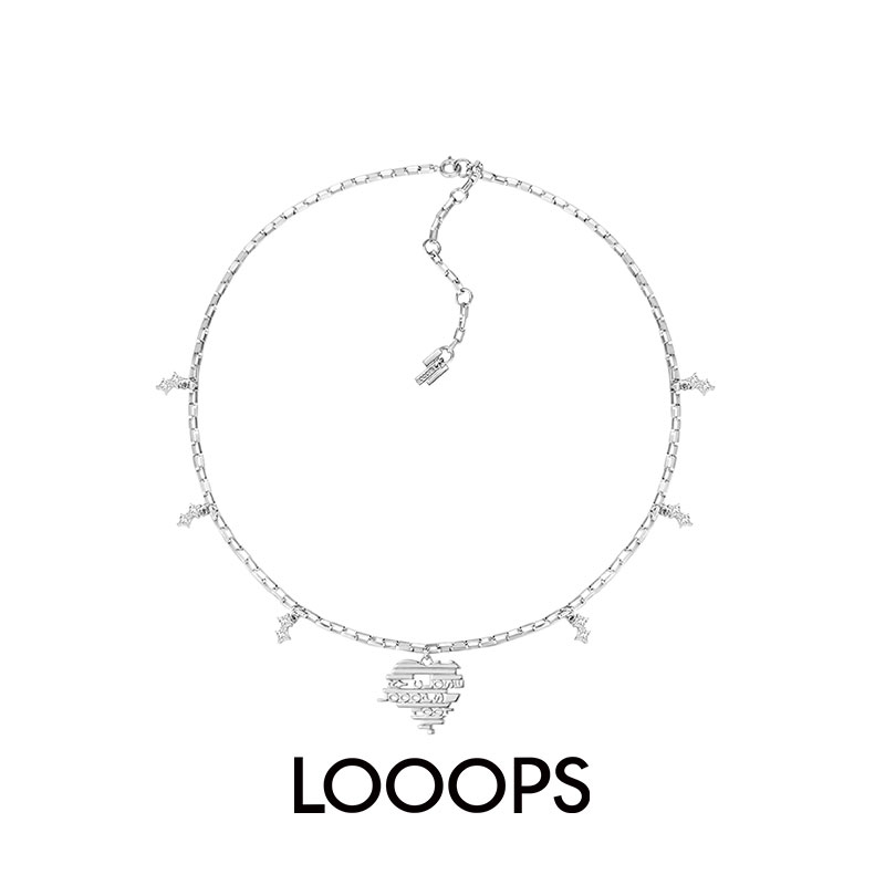 光束密码钻饰爱心原创小众项链