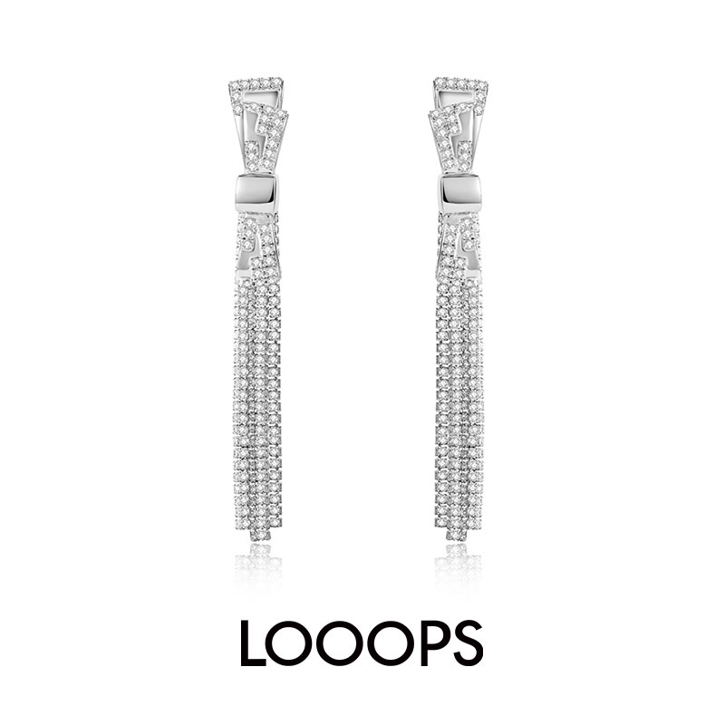 蝴蝶结钻链流苏原创小众耳钉