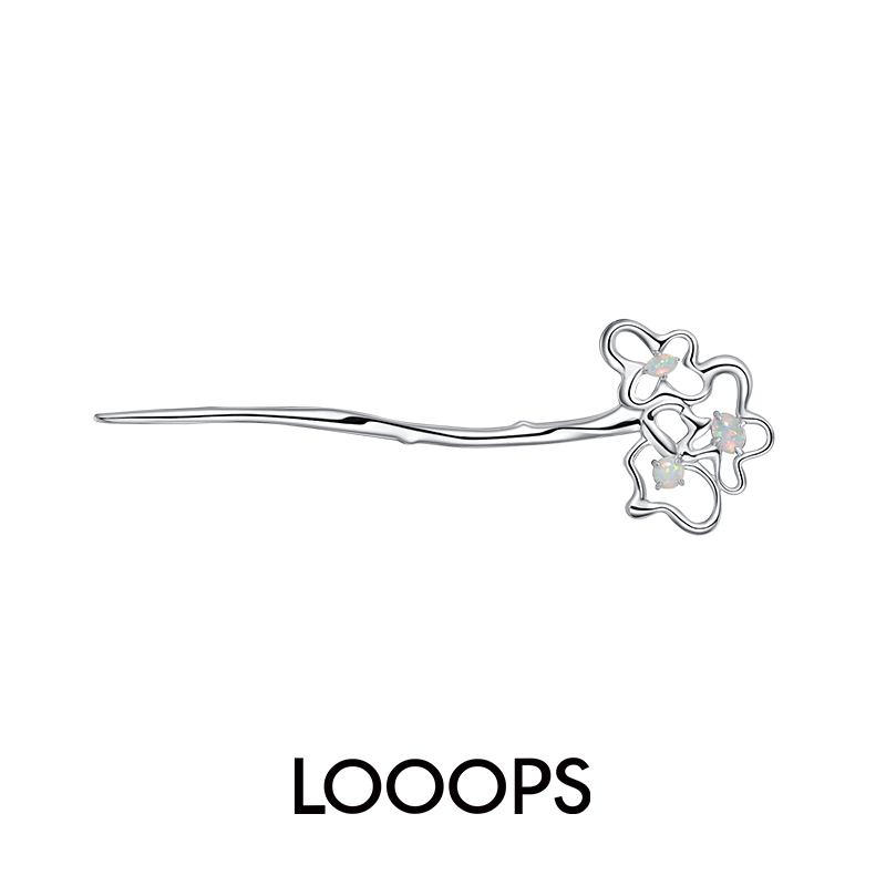 花枝曲线欧泊原创设计发簪