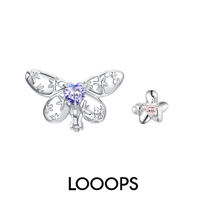 心钻蝴蝶耳夹耳钉套组