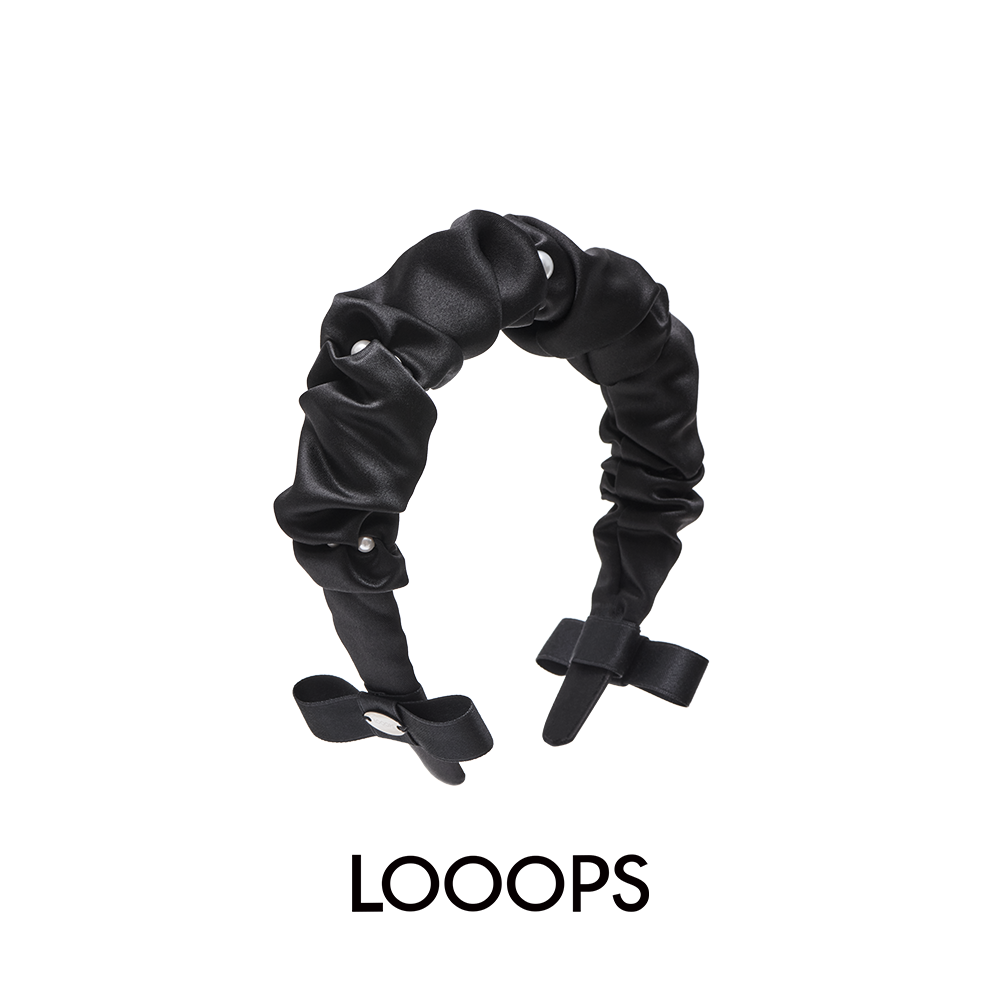 梦中礼物系列蝴蝶结褶皱珍珠箍