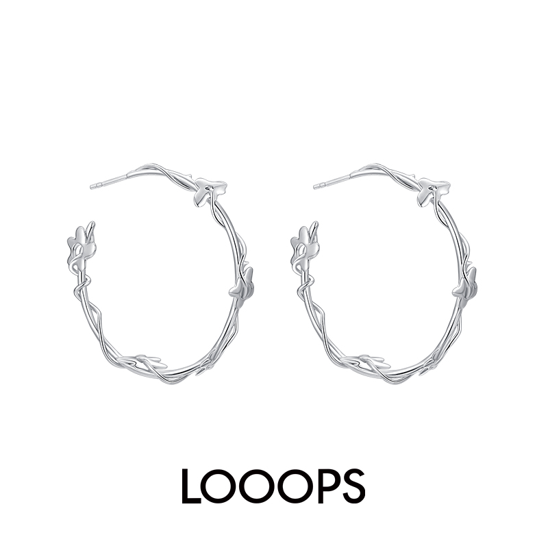 花藤缠绕廓形小众耳环