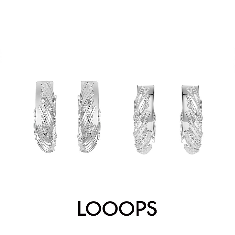 密镶钻光束密码解构原创设计耳环