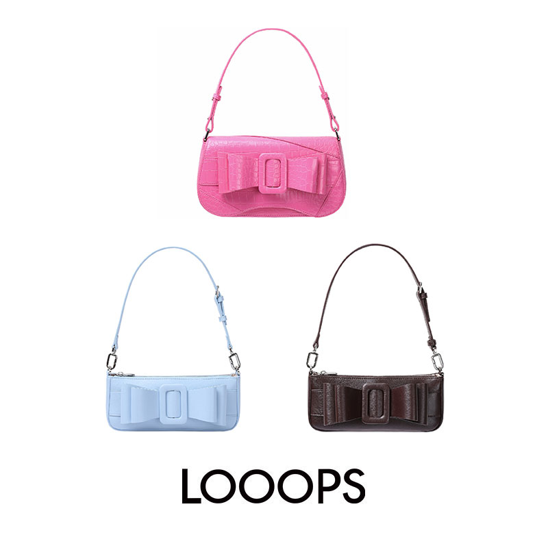 looops蝴蝶结绑带原创马鞍包小众