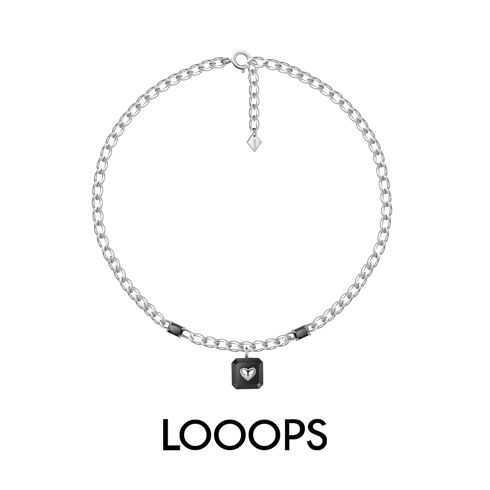 looops官方金属爱心吊坠项链