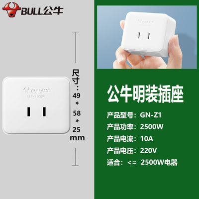 两脚10a大功率老式明装多孔插头