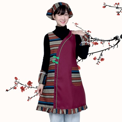 民族风复古旗袍风围裙