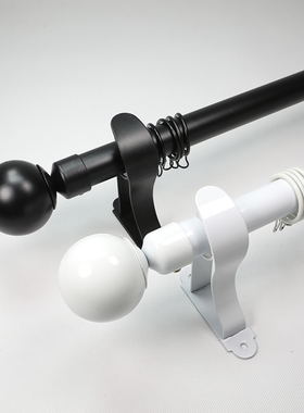 罗马杆窗帘杆简约白色黑色静音加厚罗马杆单双杆定制窗帘轨道